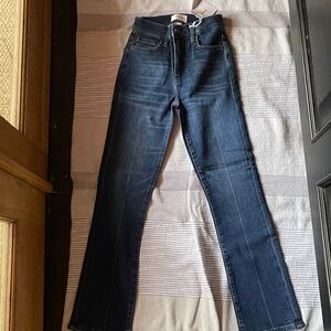 Frame stretch bootcut straight high waisted jeans